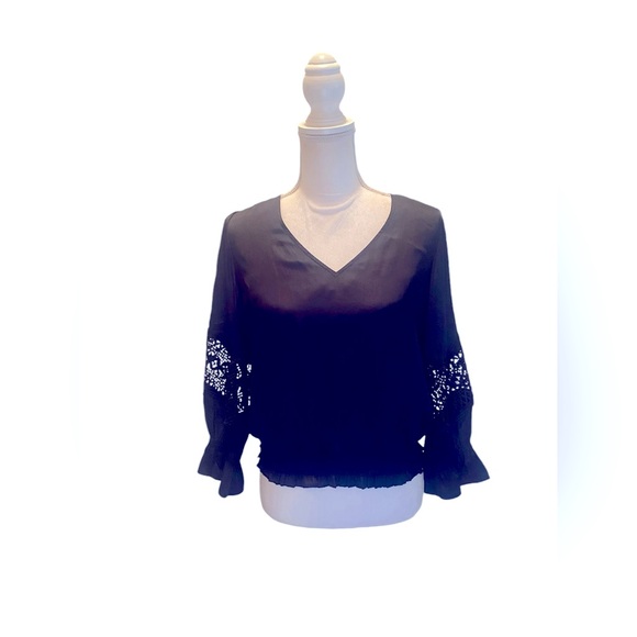 Rachel Zoe Long sleeve black top - Picture 1 of 7